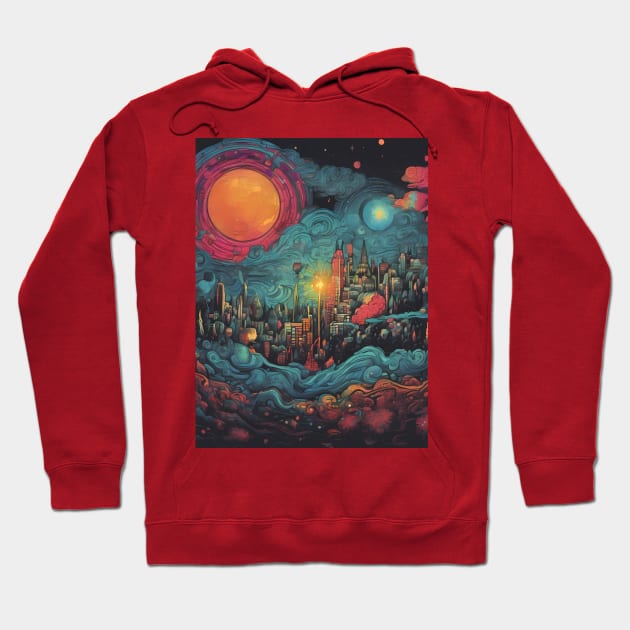 Digital Cityscape Hoodie by wcboys_designs